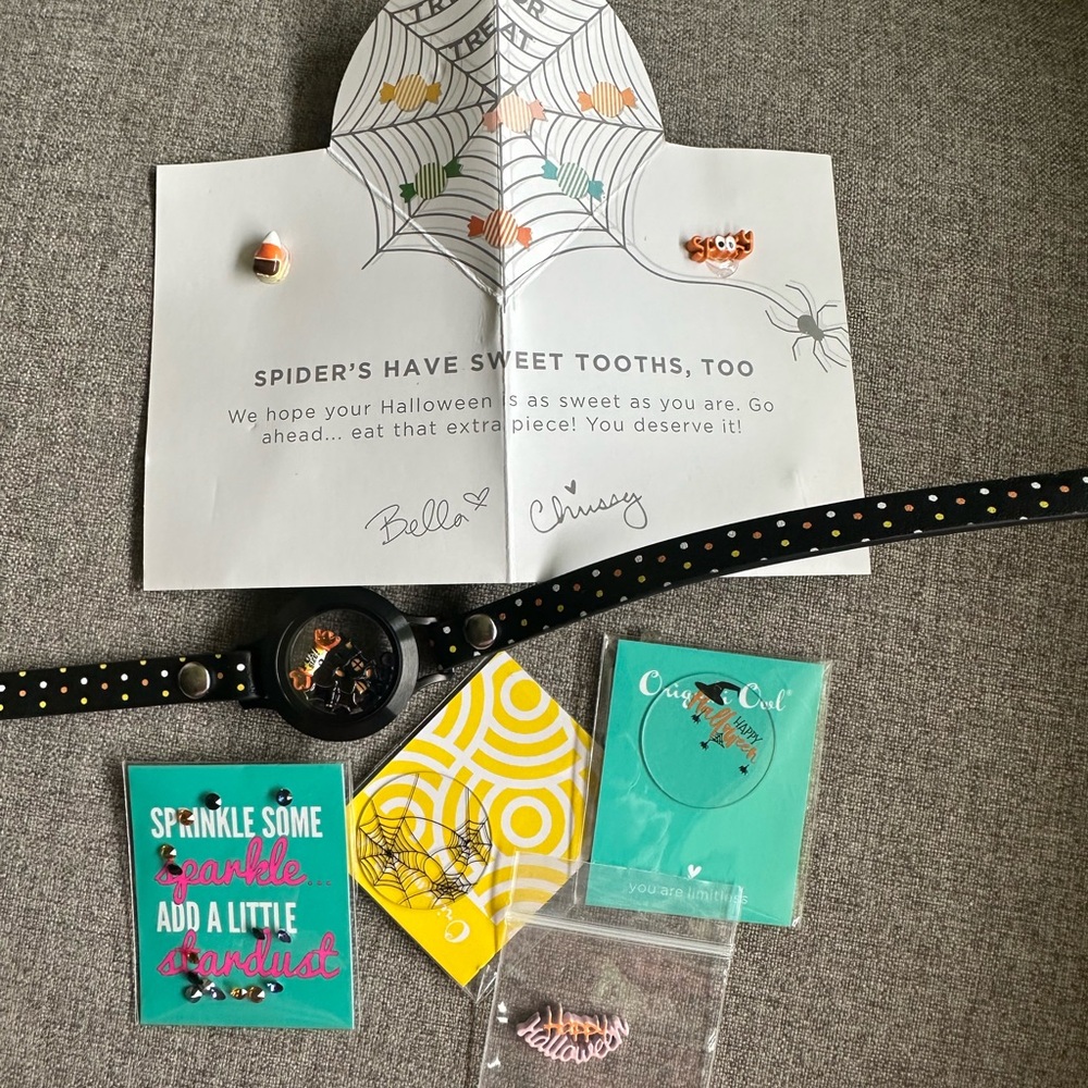 Origami Owl Black and Orange Jewelry Accessory